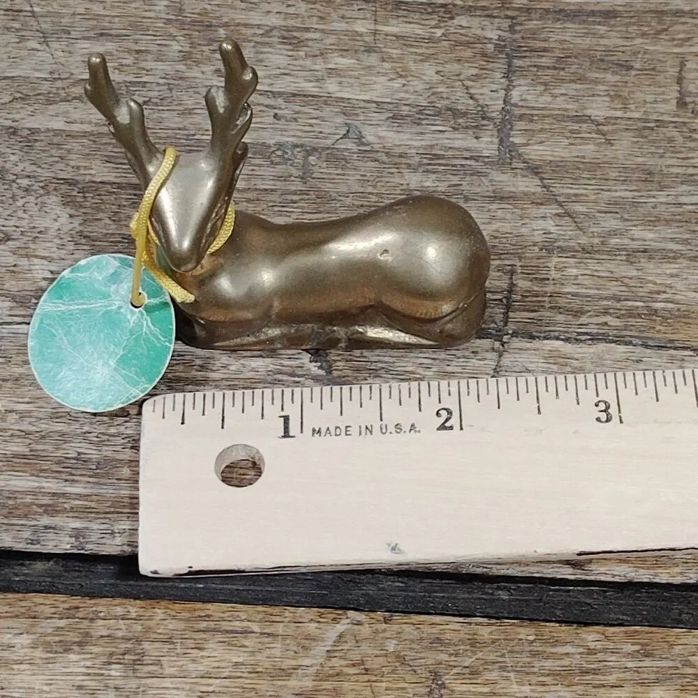 Vintage Brass Figurine Paperweight MCM Deer Buck Gatco Taiwan
